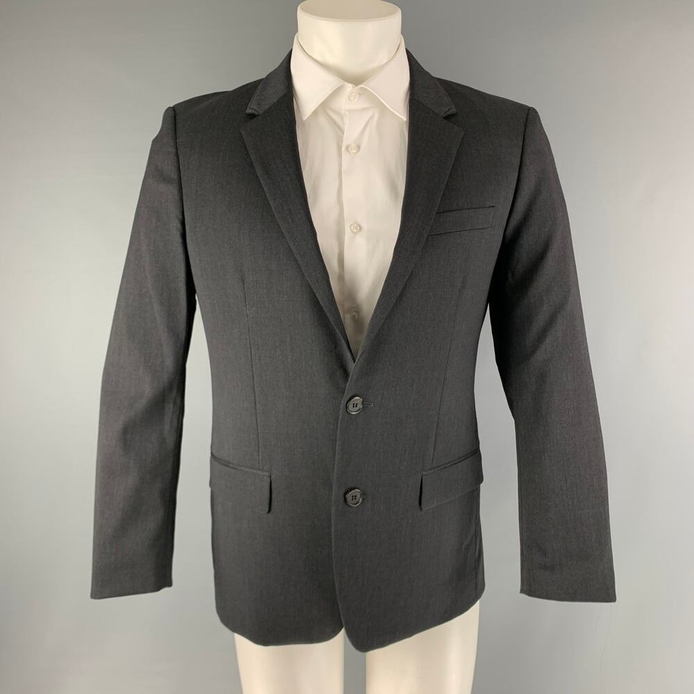WOOYOUNGMI Chest Size 40 Grey Wool Blend Single breasted Sport Coat